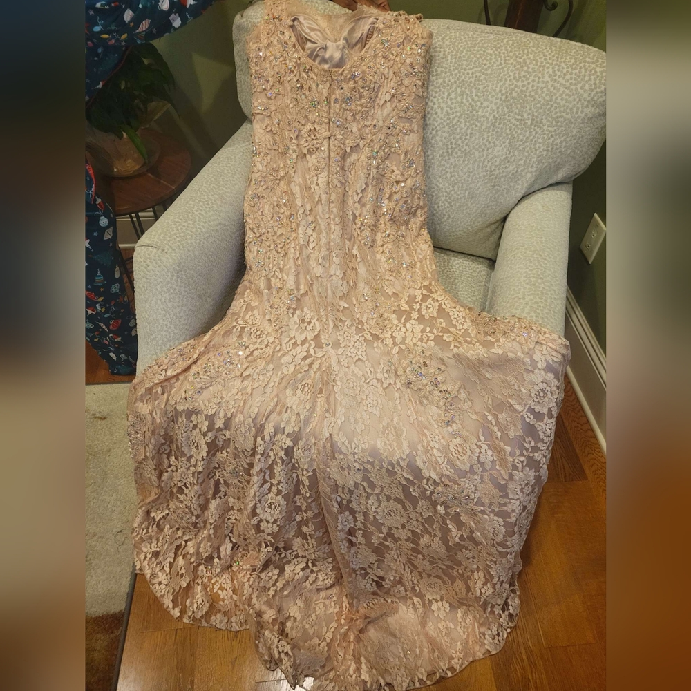 Mother of the Bride Dress Champaign Color Sz 8 VM Collection Nude - Picture 8 of 11